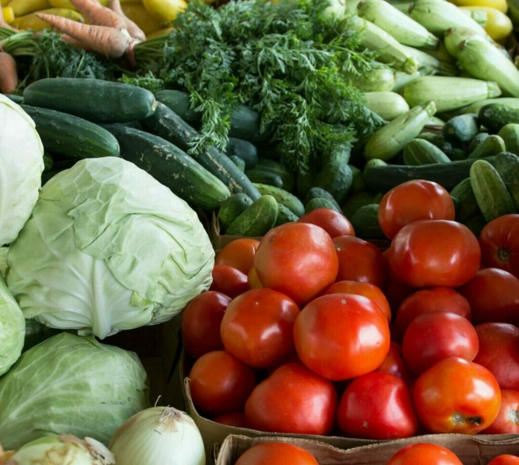 Différents légumes issus de l'agriculture bio